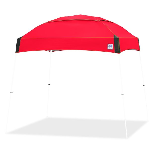 E-Z Up Dome Shelter, 10' W x 10' L, White Steel Frame, Red Top DM3WH10PN